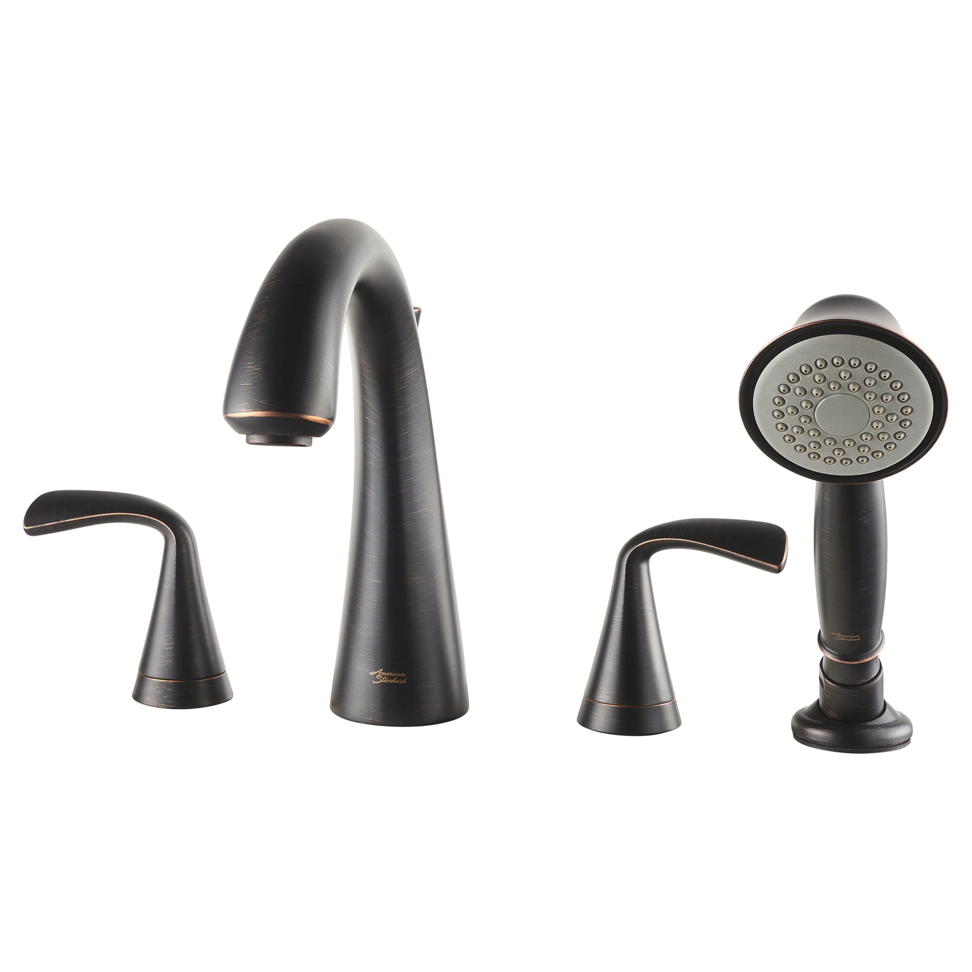 Fluent Bathtub Faucet With  Lever Handles and Personal Shower for Flash Rough In Valve LEGACY BRONZE